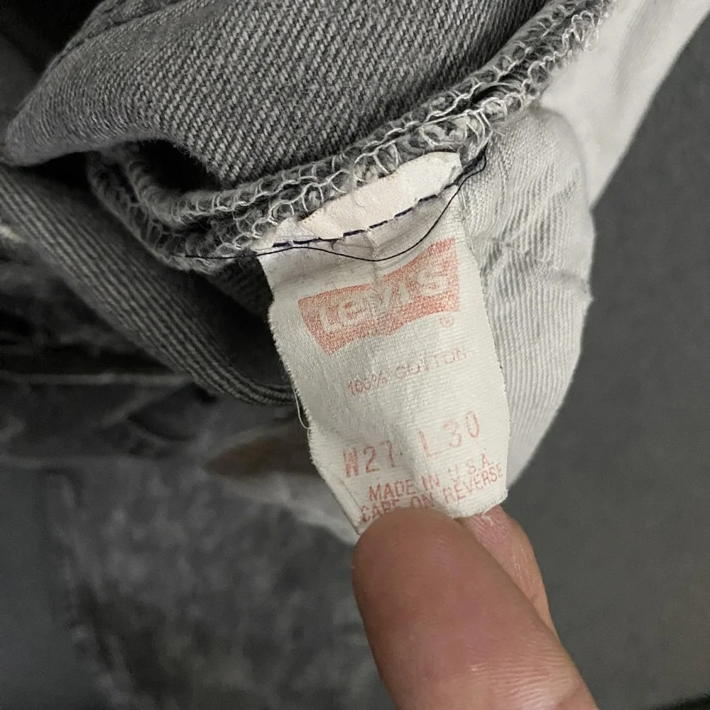 Vintage Levi's 501 Jeans FITS 27x30 Acid Wash Straight Leg Button Fly Made USA - Picture 4 of 15